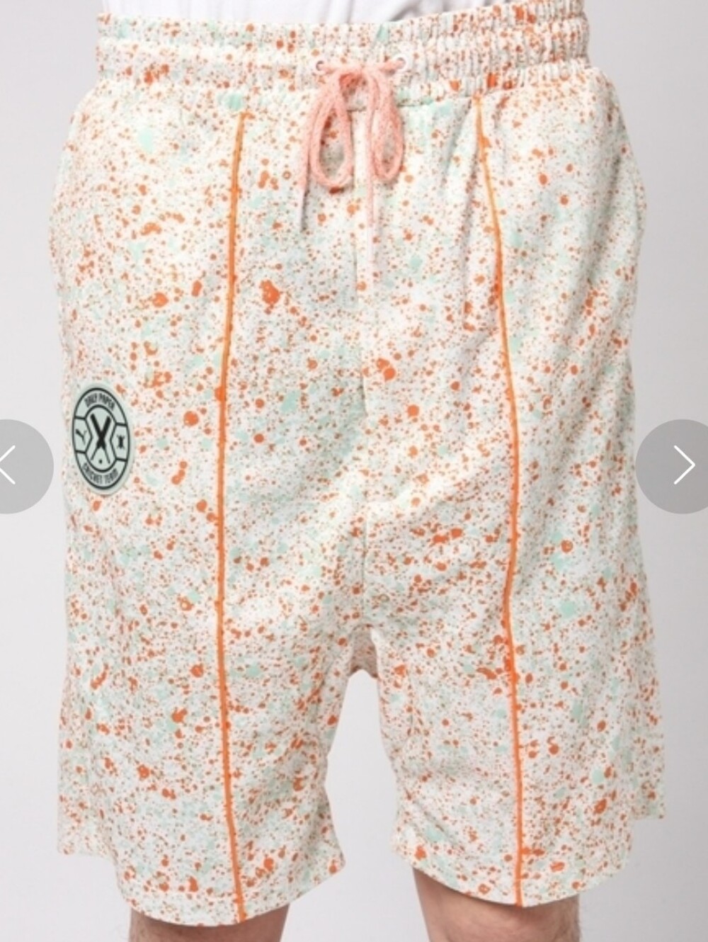 Puma x Daily Paper Cricket Team Short Men Orange Splatter Performance Hip Trendy